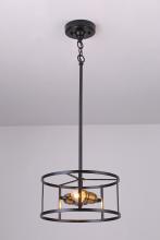 Lit Up Lighting LIT2431BK-GD - 12" 2x60W E26 Pendant in black finish